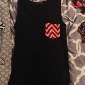 Boutique tank with pocket detail